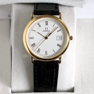 OMEGA Deville Gold Plated Swiss Quartz Watch 32mm c. 1980s Very Good