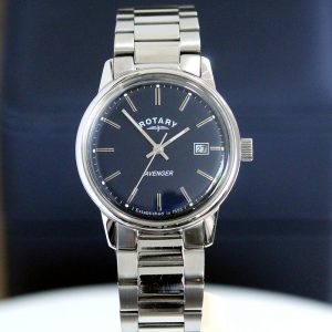 Rotary Mens Avenger Classic Quartz Watch GS02874 Blue Full Bracelet RRP £159