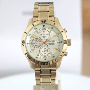 SEIKO Quartz Chronograph Retro Gold Watch 4T57 00A0 Fitted New Battery rare