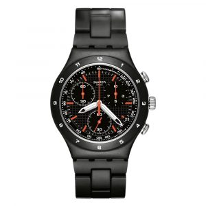 Swatch Irony 'Black Coat' Red Racing Chronograph Jan 25 B+P YCB4019AG RRP £115