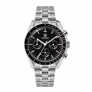 WatchDives (IMPORT) WD1860 Japan VK63 Quartz Sweep Second Chronograph - Black Dial 316L Steel