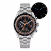 WatchDives (IMPORT) WD1860 Japan VK63 Quartz Sweep Second Chronograph 316L Steel - Black Orange Racing Dial