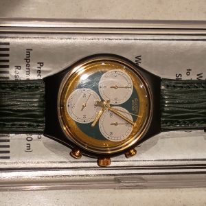 Swatch Watch 1990 green gold Rollerball 22 jewels 9003 - papers dated 1992 - Ref SCB107