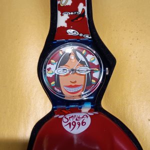 Swatch "Smilla" GZ701 watch "The Club" 1996 collector's edition set designed by Stefano Pirovano. 
