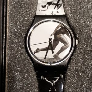 A Swatch "Olympic Portraits" model GB178, a special edition created for the 1996 Atlanta Olympic Games.