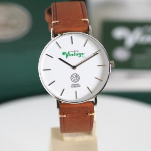 Retro Vintage Football Watch Italian Leather Strap Limited Edition of 50 brn