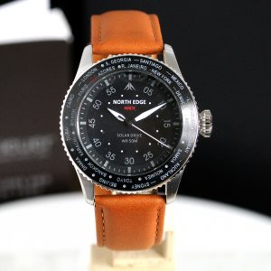 NORTH EDGE MACH 1 Solar Quartz watch WR 50M 304L Stainless Steel Boxed